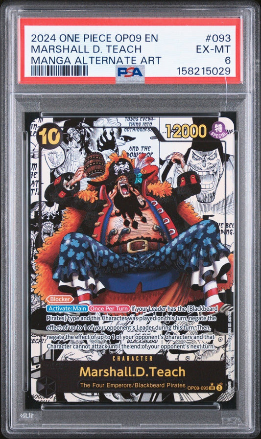 One Piece Marshall.D.Teach (093) Manga OP09-093 Emperors in the New World PSA 6