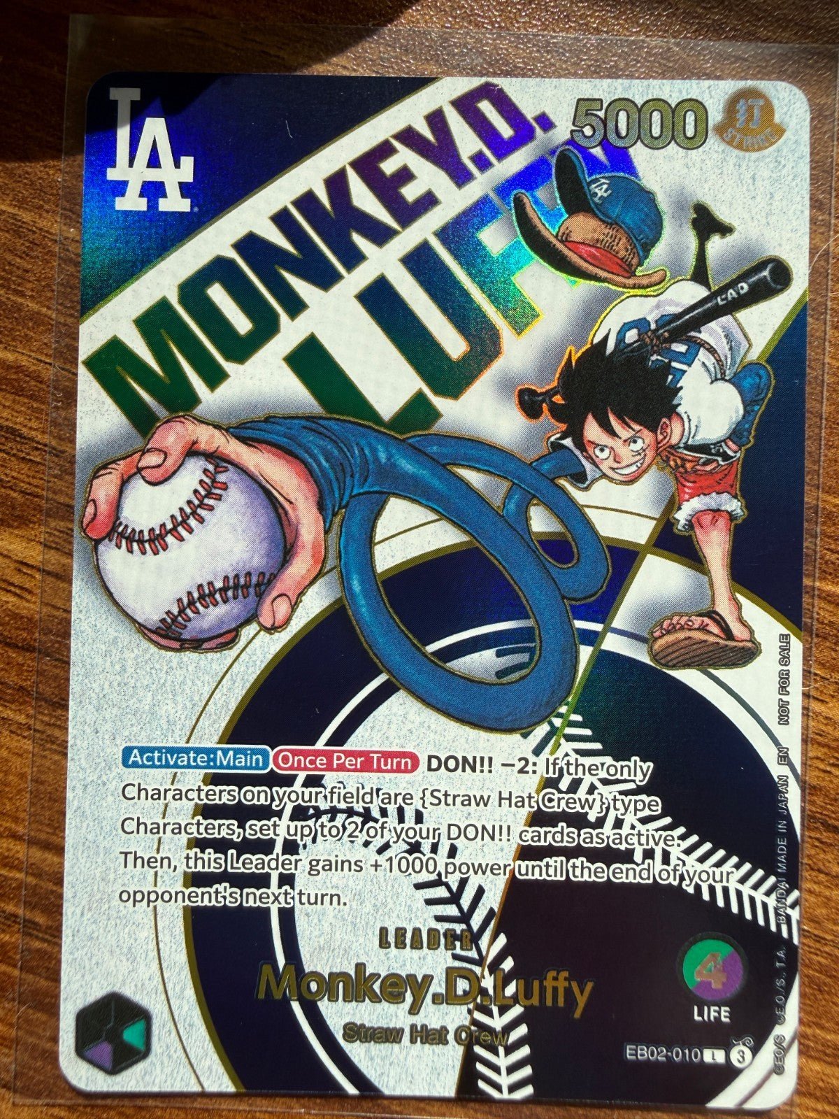One Piece Monkey D. Luffy Leader EB02-010 EN x Dodgers NM