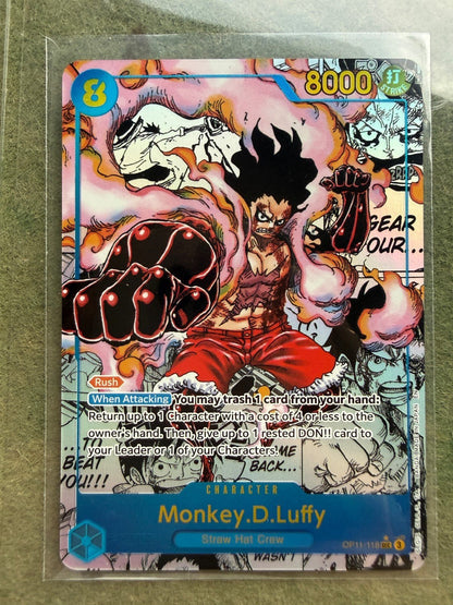 One Piece Monkey.D.Luffy (Manga) OP11 - 118 A Fist of Divine Speed Alt. Art SEC LP