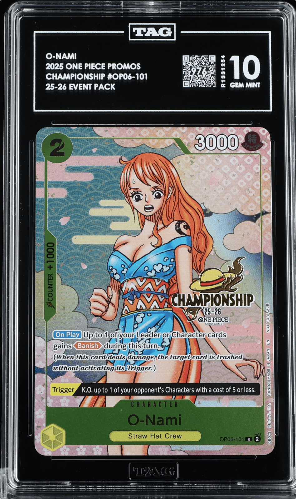 One Piece O-Nami CS 25-26 Event Pack Championship Promo OP06-101 English TAG 10