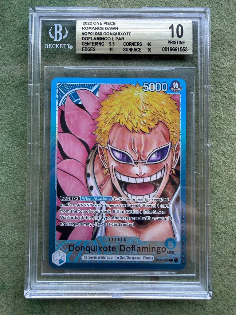 One Piece OP01 - 060 Alt Art Leader Donquixote Doflamingo English BGS 10