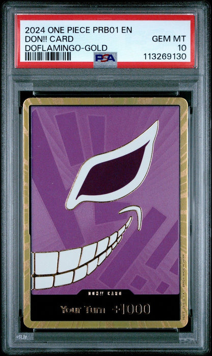 One Piece PRB01 - Donquixote Doflamingo Gold DON!! - PSA 10
