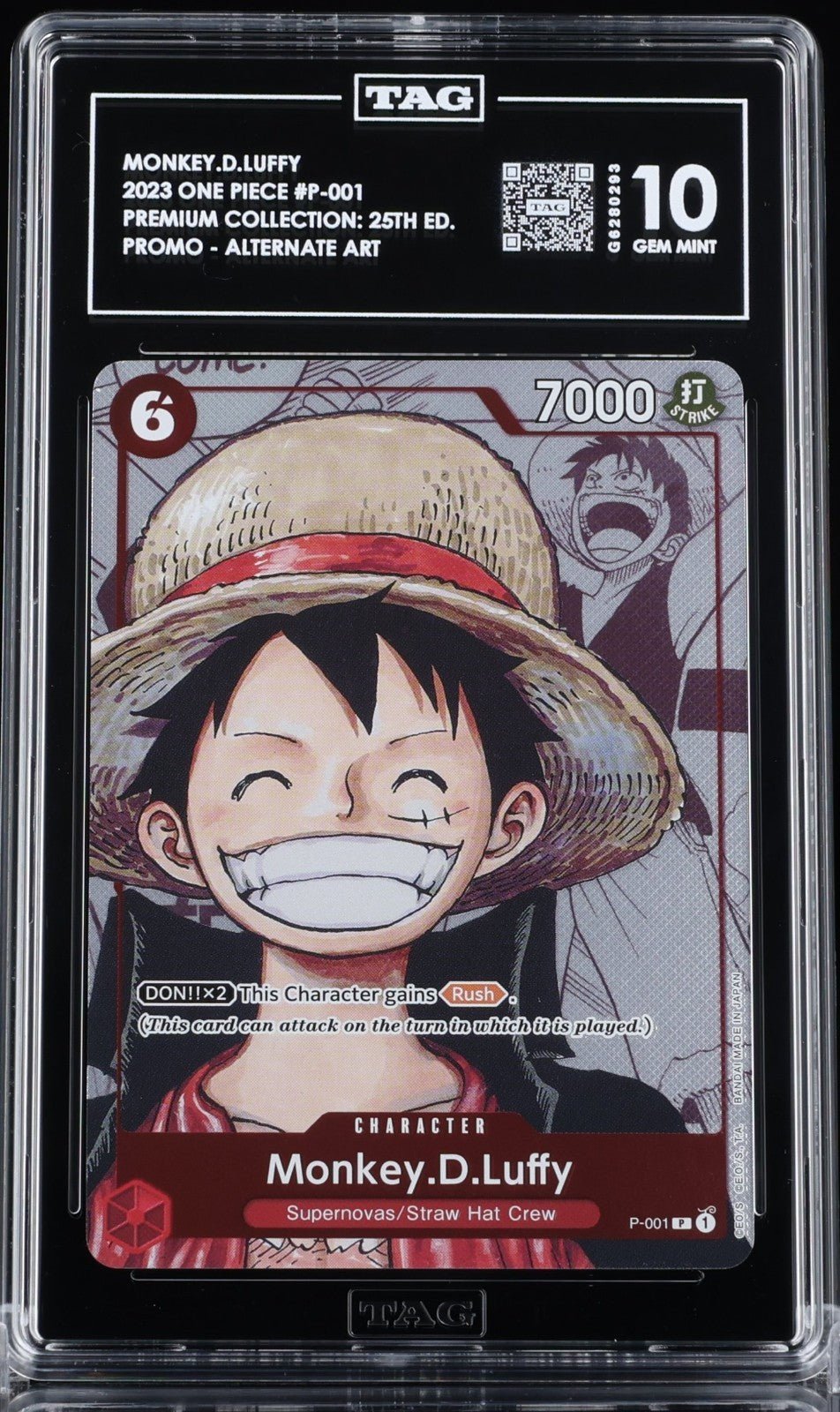 One Piece Premium Card Collection 25th Monkey D Luffy Promo P-001 TAG 10