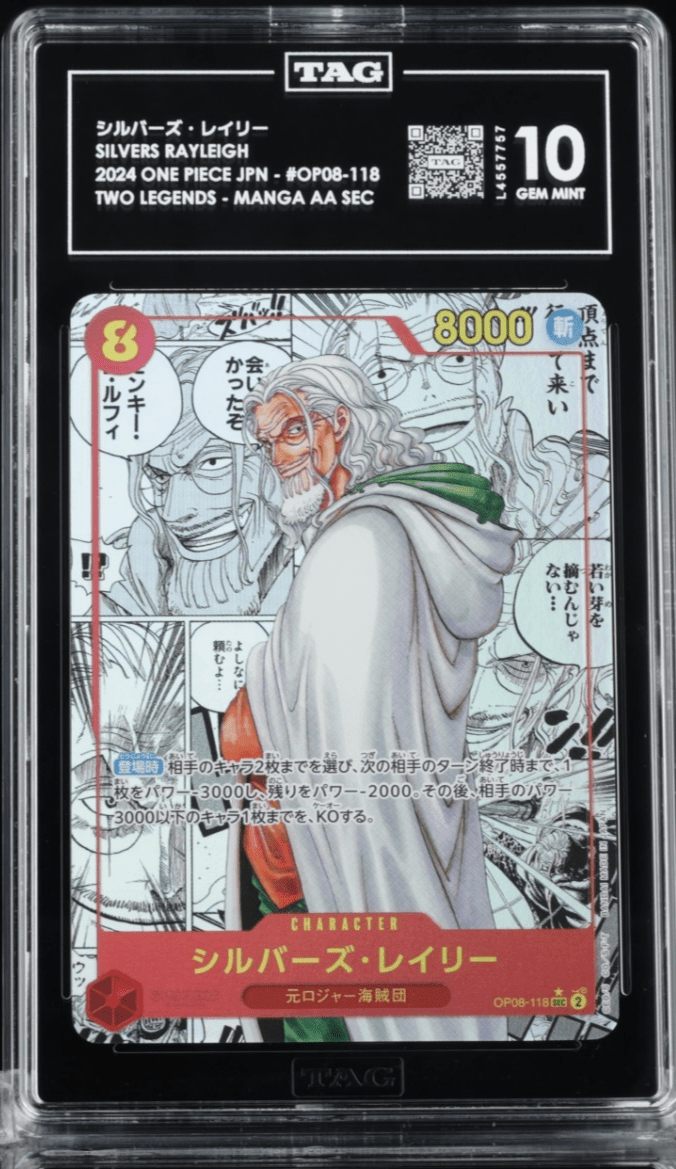 One Piece TAG 10 Silvers Rayleigh (Parallel) (Manga) OP08-118 Two Legends Foil