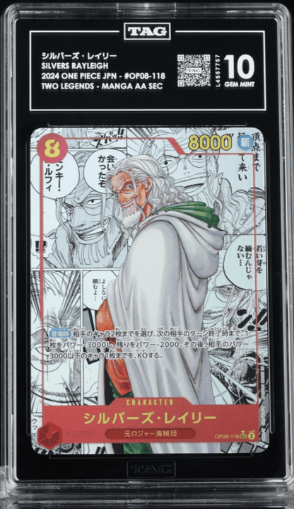 One Piece TAG 10 Silvers Rayleigh (Parallel) (Manga) OP08-118 Two Legends Foil