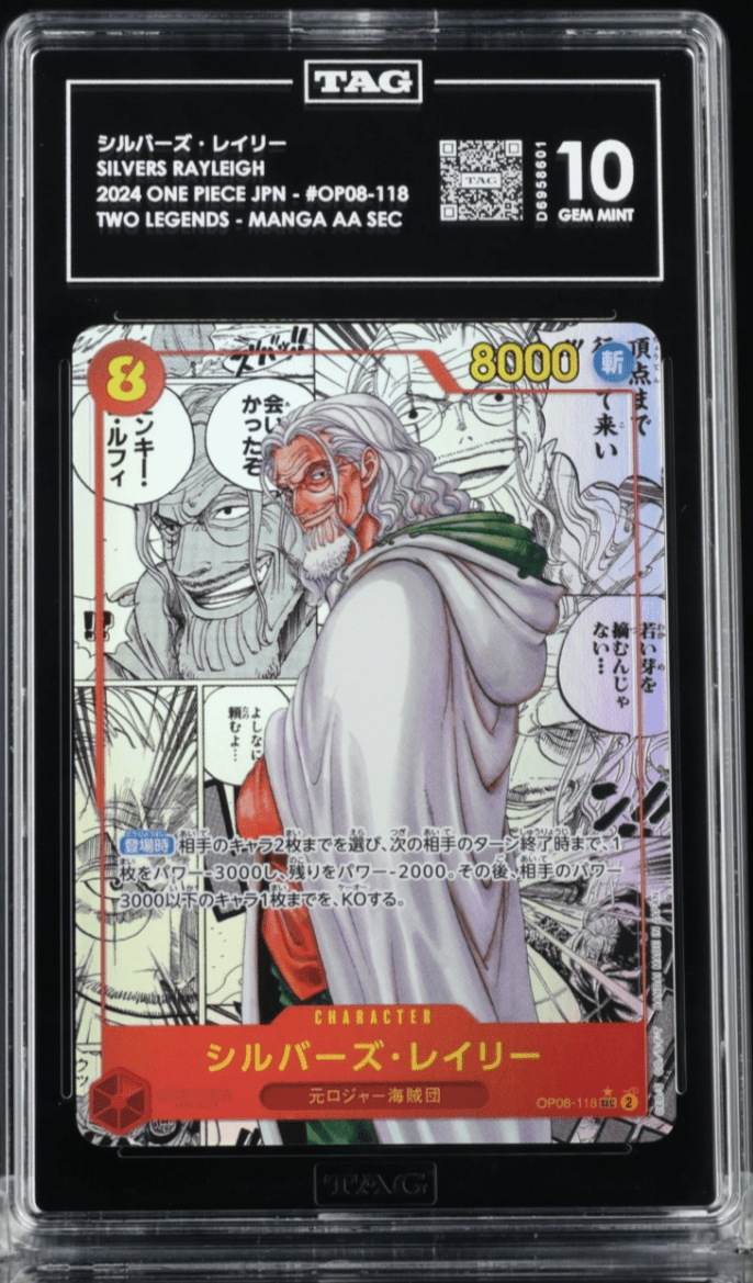 One Piece TAG 10 Silvers Rayleigh (Parallel) (Manga) OP08-118 Two Legends Foil