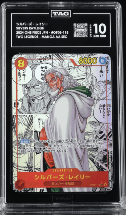 One Piece TAG 10 Silvers Rayleigh (Parallel) (Manga) OP08-118 Two Legends Foil