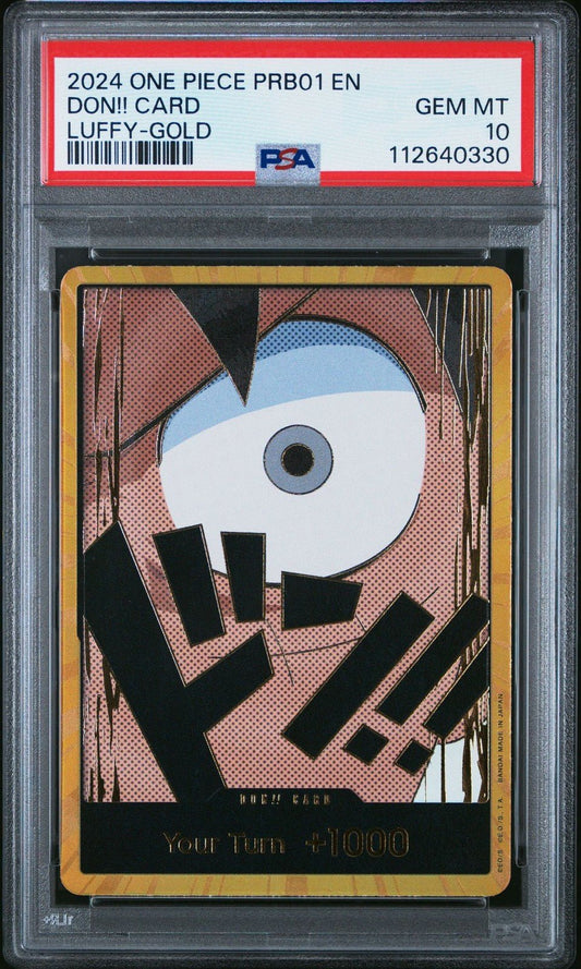 One Piece TCG - The Best - English Premium Booster Luffy Gold Don!! PRB - 01 PSA 10
