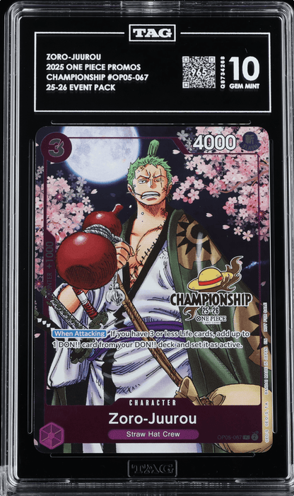 One Piece Zoro-Juurou OP05-067 CS 25-26 Event Pack CHAMPIONSHIP STAMP TAG 10