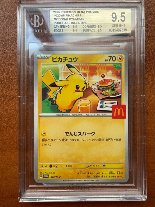 Pikachu 020/M - P M - P Promotional Cards Regular (Japanese) BGS 9.5