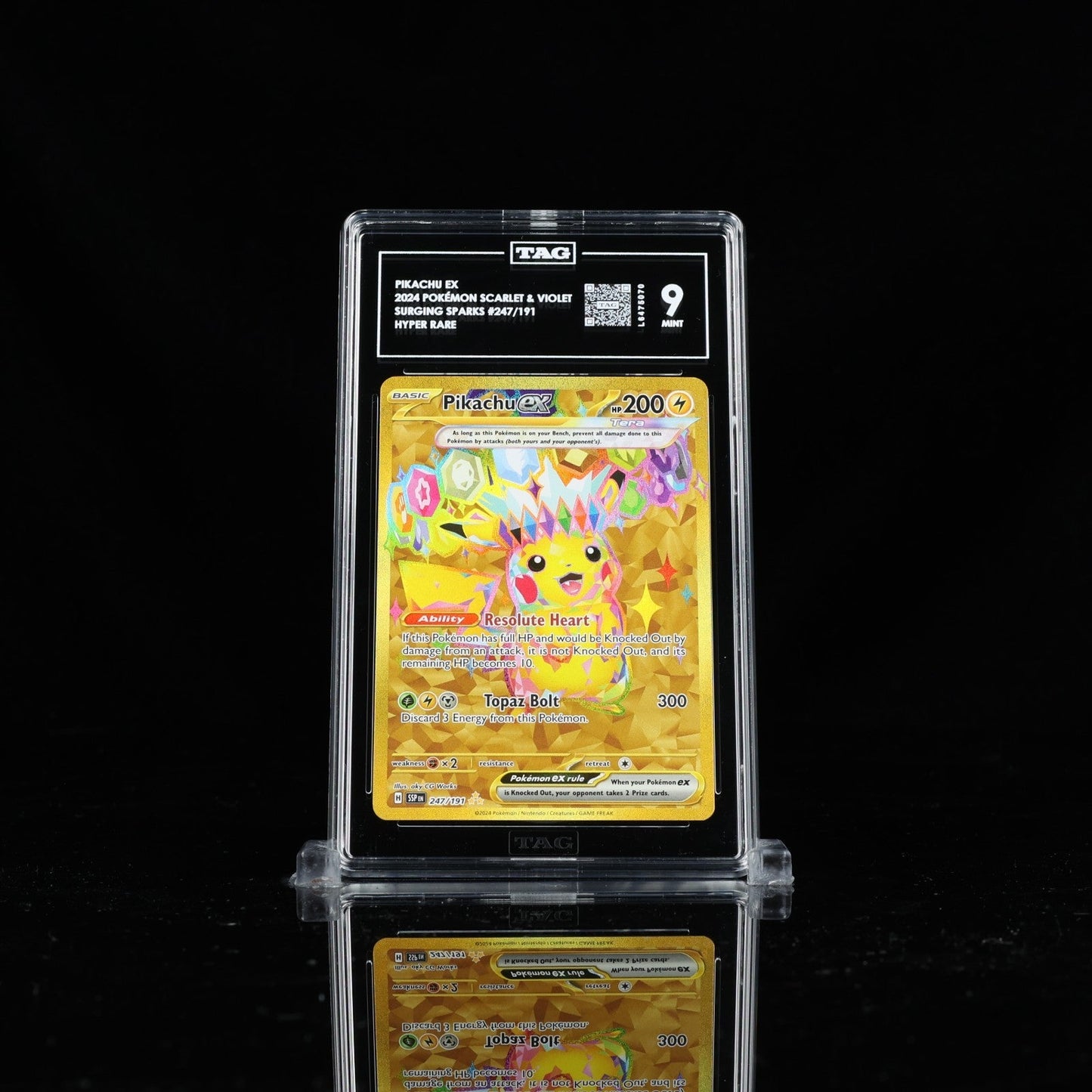 Pikachu ex 247/191 Sv08: Surging Sparks Hyper Rare TAG 9