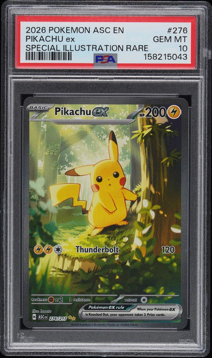 Pikachu ex 276 PSA 10 Special Illustration Rare Holo English Pokemon TCG