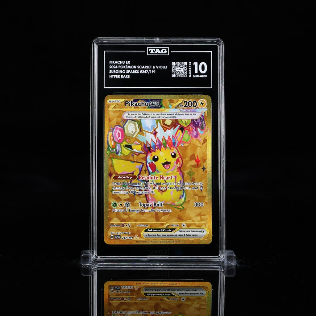 PIKACHU EX - TAG 10 - POKEMON SCARLET & VIOLET 247 SURGING SPARKS - HYPER RARE