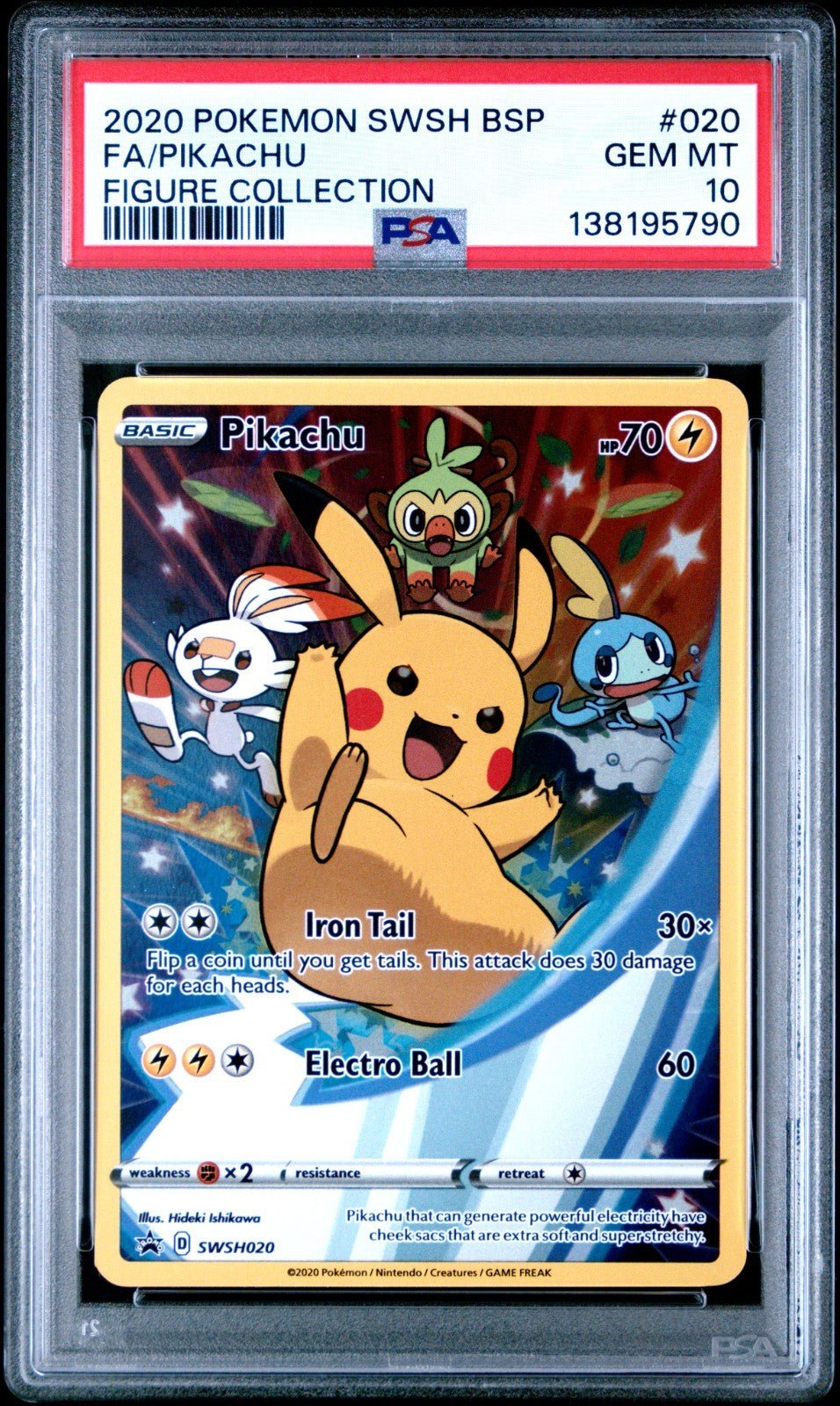 Pikachu SWSH020 - 2020 Pokemon Figure Collection Promo - PSA 10