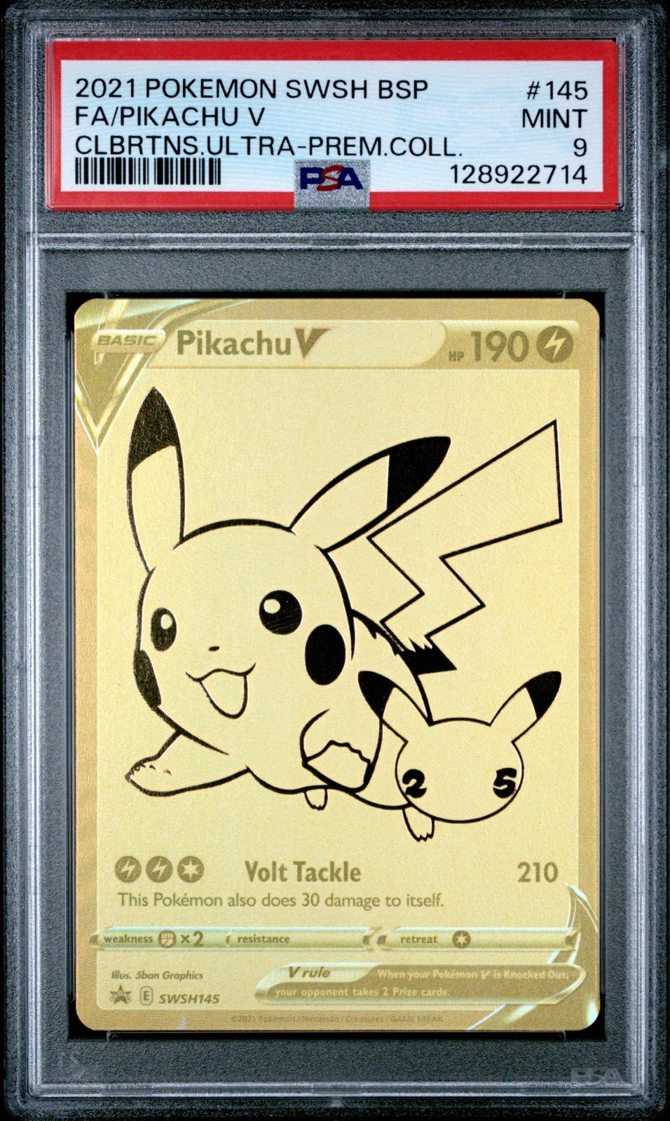 Pikachu V SWSH145 Pokemon Celebrations UPC Black Star Promo PSA 9 MINT