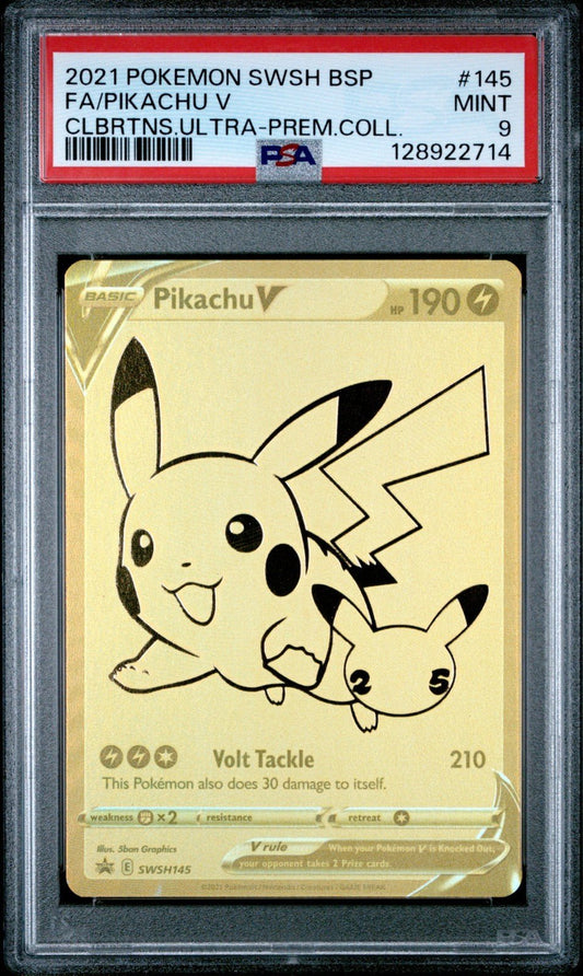 Pikachu V SWSH145 Pokemon Celebrations UPC Black Star Promo PSA 9 MINT