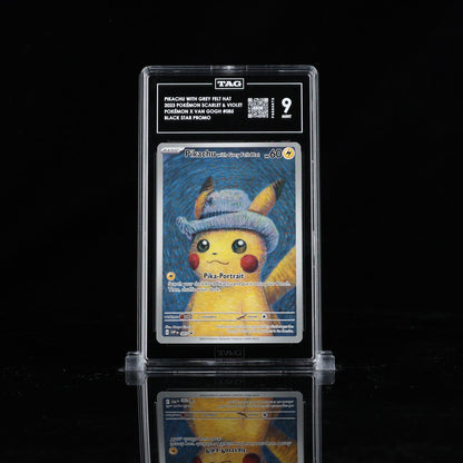 Pikachu with Grey Felt Hat 085 Pokemon Van Gogh Black Star Promo TAG 9 2