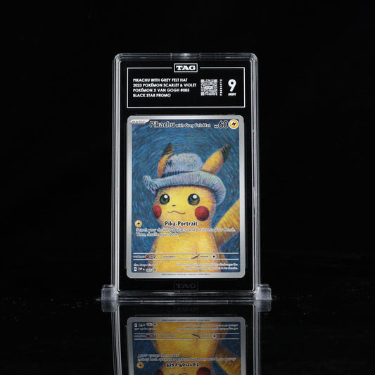 Pikachu with Grey Felt Hat 085 Pokemon Van Gogh Black Star Promo TAG 9 2