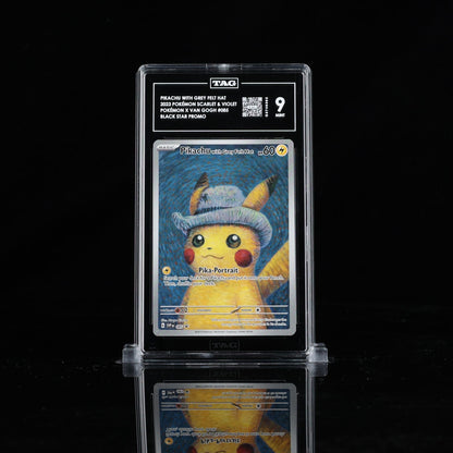 Pikachu with Grey Felt Hat 085 Pokemon Van Gogh Black Star Promo TAG 9 3