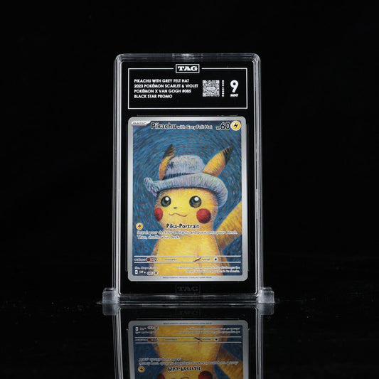 Pikachu with Grey Felt Hat 085 Pokemon Van Gogh Black Star Promo TAG 9 6