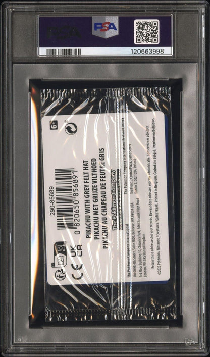 Pikachu with Grey Felt Hat Sealed Cello Pack Van Gogh Promo PSA 9
