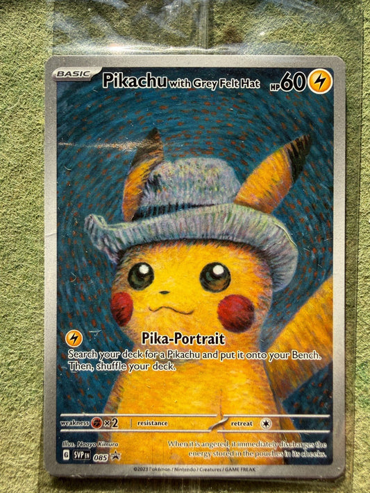 Pikachu with Grey Felt Hat Van Gogh SVP085 2023 Promo Pokemon TCG - Sealed 1