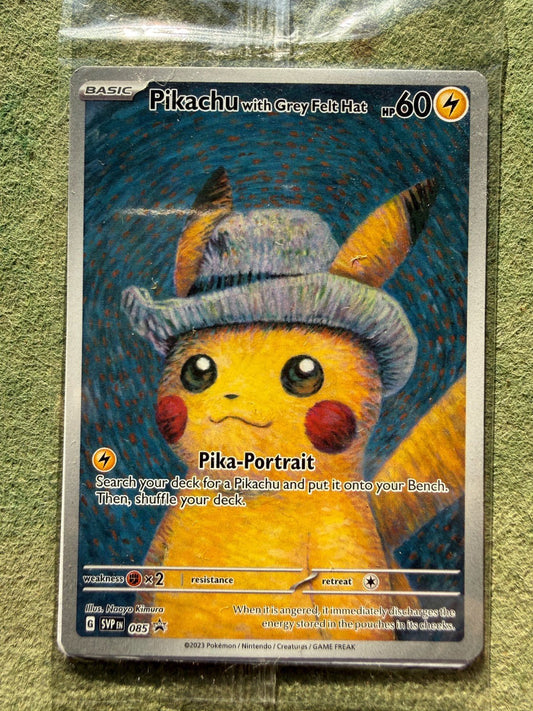 Pikachu with Grey Felt Hat Van Gogh SVP085 2023 Promo Pokemon TCG - Sealed 2