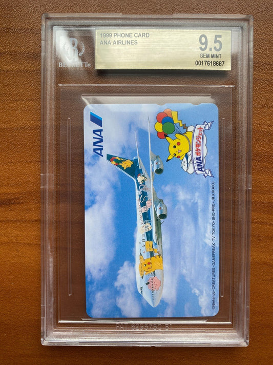 Pokemon 1999 Phone Card Ana Airlines BGS 9.5 Pikachu PSA