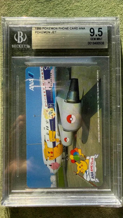 Pokemon 1999 Phone Card Ana Jet Pikachu Flying Togepi Mew BGS 9.5