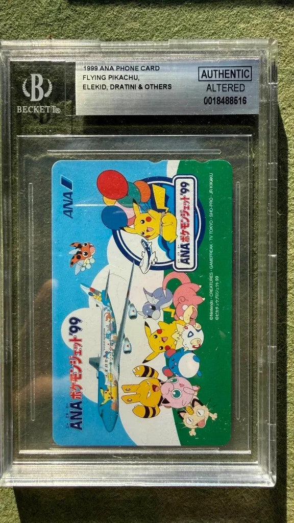 Pokemon 2000 Phone Card Ana Airlines BGS Altered Flying Pikachu Elekid Dratini