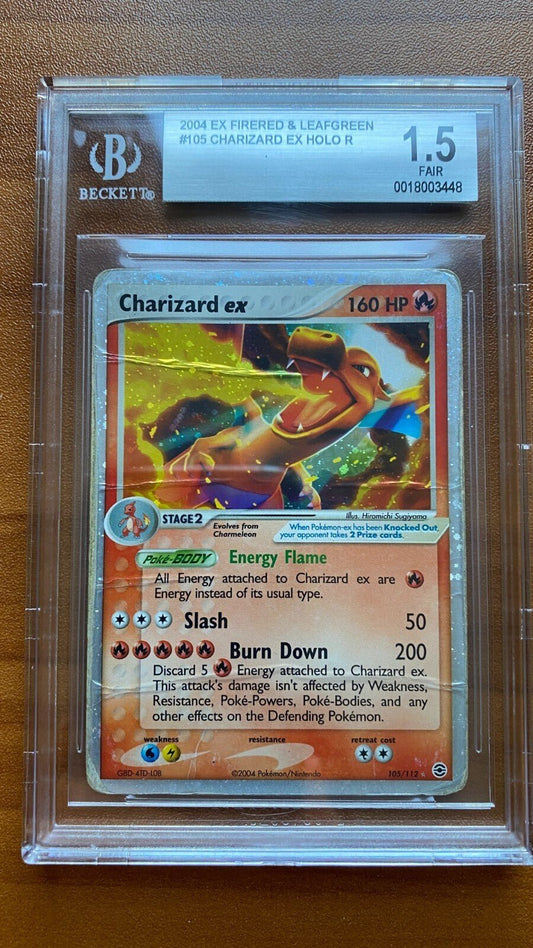Pokemon 2004 Charizard EX Fire Red Leaf Green 105/112 BGS 1.5 PSA 1