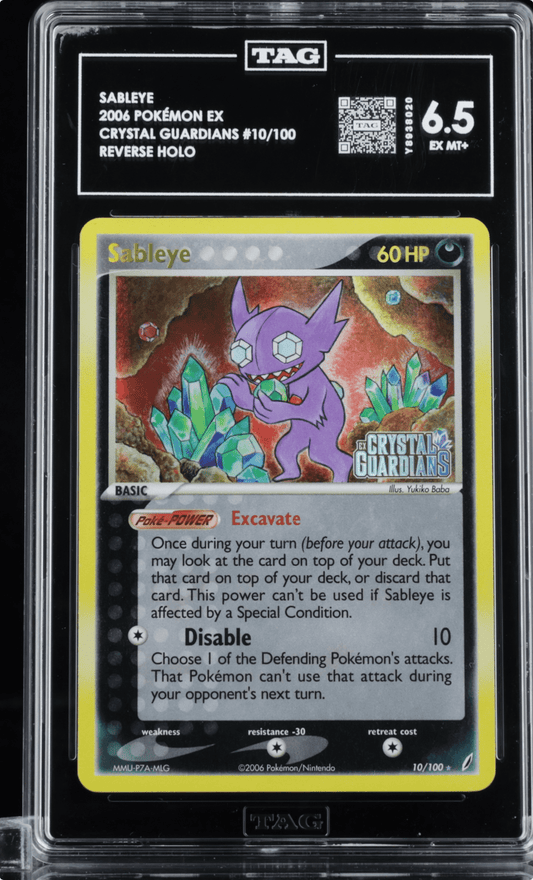 POKEMON 2006 EX Crystal Guardians SABLEYE Reverse Foil #10 TAG 6.5