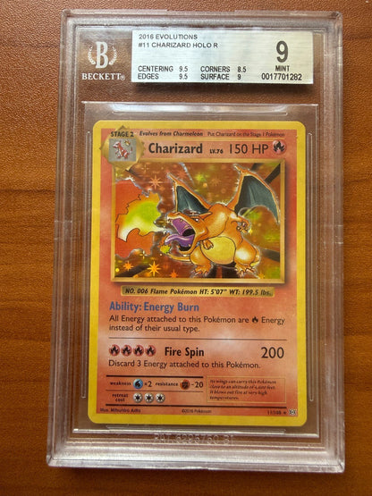 Pokemon 2016 XY Evolutions Charizard 11/108 Holo Rare English BGS 9