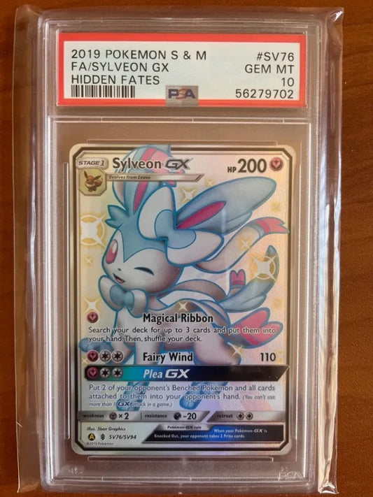 Pokemon 2019 Sylveon GX SV76/SV94 Hidden Fates Shiny Vault Full Art Holo PSA 10
