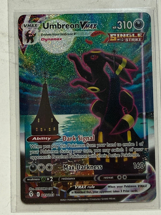 Pokemon 2021 Umbreon VMAX 215/203 Alt Art Secret Rare Evolving Skies NM