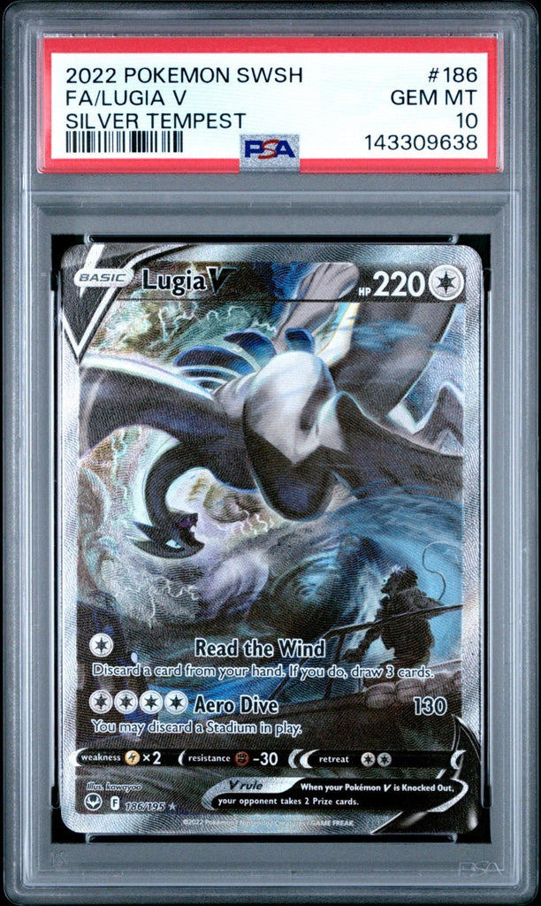 Pokemon 2022 FA/LUGIA V 186 Silver Tempest PSA 10