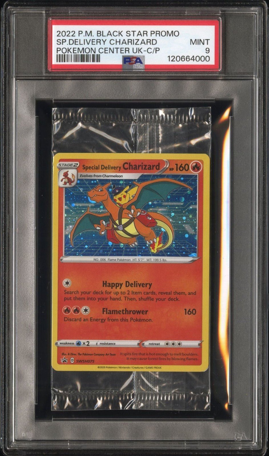 Pokemon 2022 Special Delivery Charizard Black Star Promo Center Cello Pack PSA 9