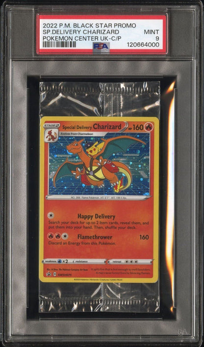 Pokemon 2022 Special Delivery Charizard Black Star Promo Center Cello Pack PSA 9