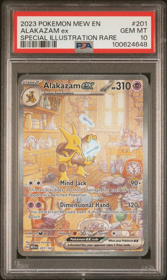 Pokemon 2023 Alakazam ex 201/165 Special Illustration Rare 151 PSA 10