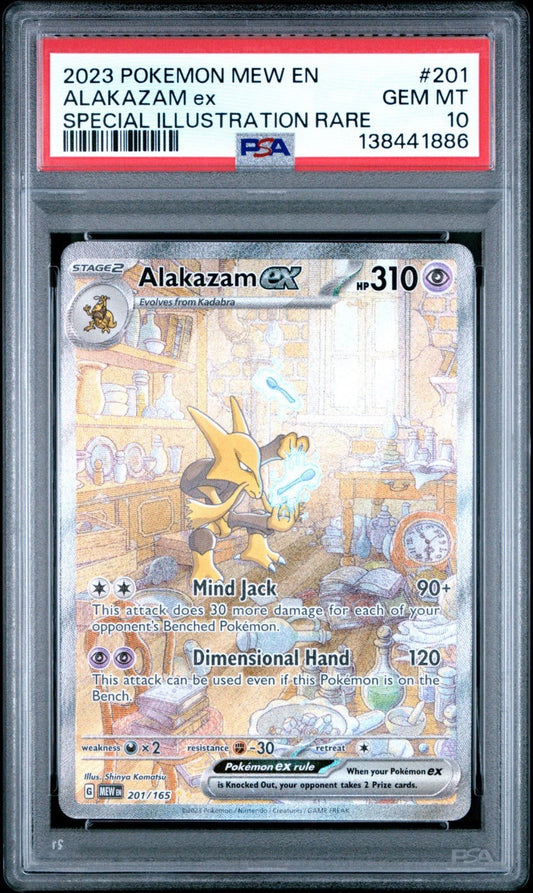 Pokemon 2023 PSA 10 Alakazam EX 151 Special Illustration Rare 201/165 MEW EN