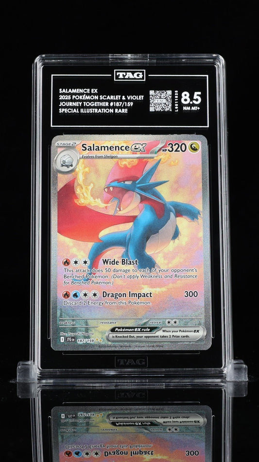 POKEMON 2025 Journey Together Special Illustration Rare SALAMANCE EX 187 TAG 8.5