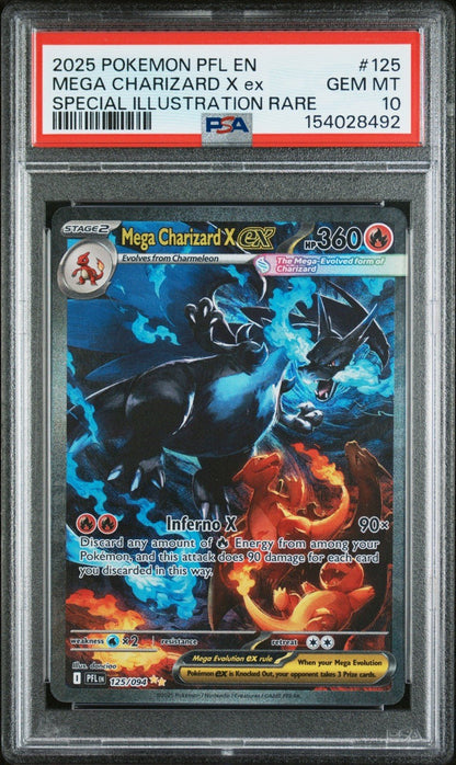 Pokemon 2025 Mega Charizard X ex 125/094 SIR Phantasmal Flames GEM MINT PSA 10
