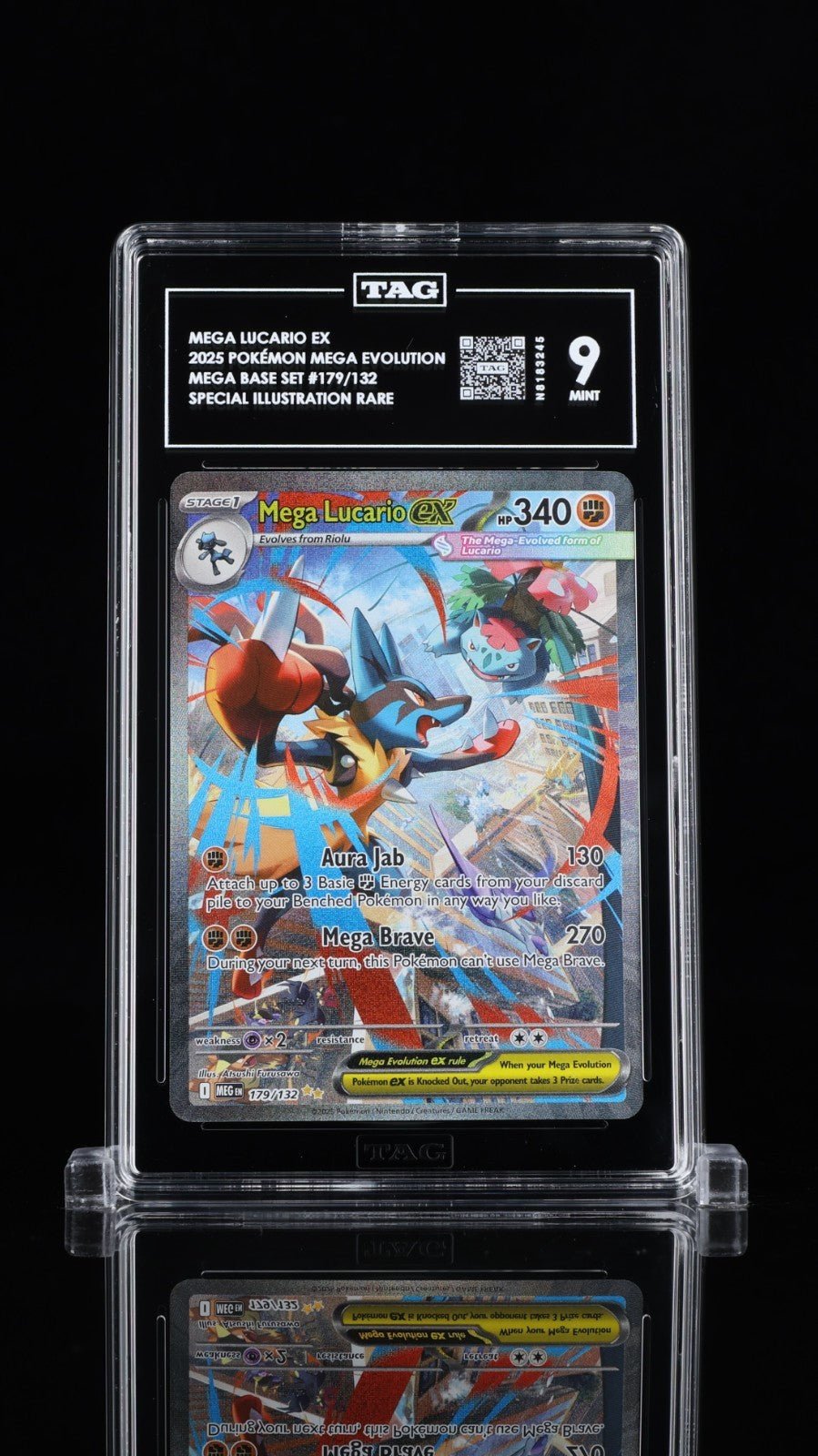 Pokemon 2025 TAG 9 Mega Lucario Ex 179 Mega Evolution SIR