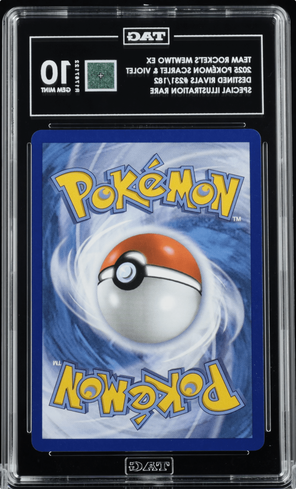 Pokemon 2025 Team Rocket's Mewtwo ex 231/182 SIR Destined Rivals GEM MINT TAG 10
