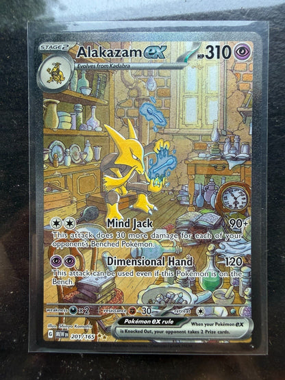 Pokemon Alakazam ex 201/165 Sv: Scarlet & Violet 151 Holo NM