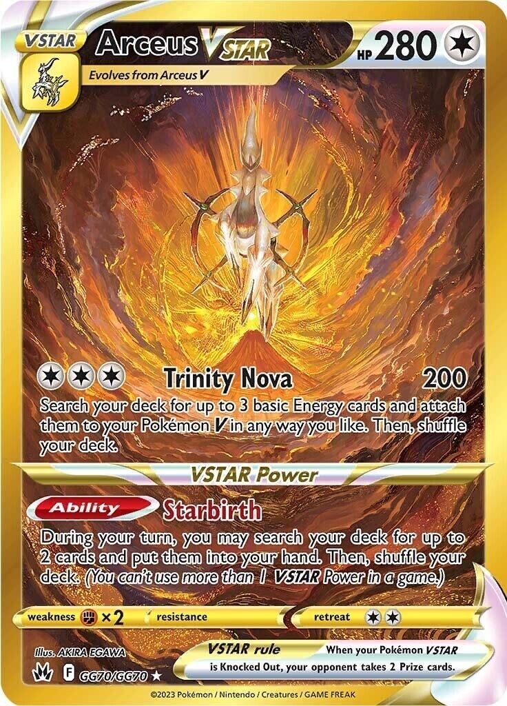 Pokemon Arceus VSTAR GG70/GG70 Crown Zenith Pokemon NM