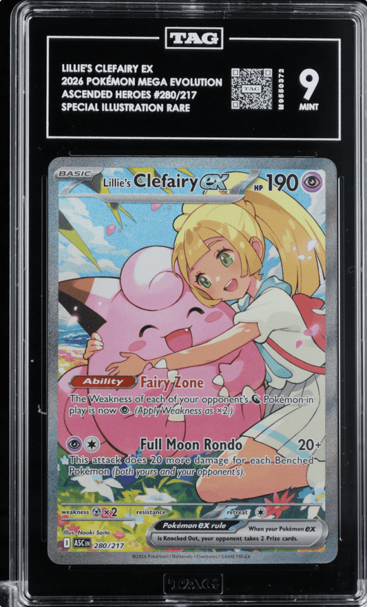 Pokemon Ascended Heroes Lillie's Clefairy 280/217 - TAG 9