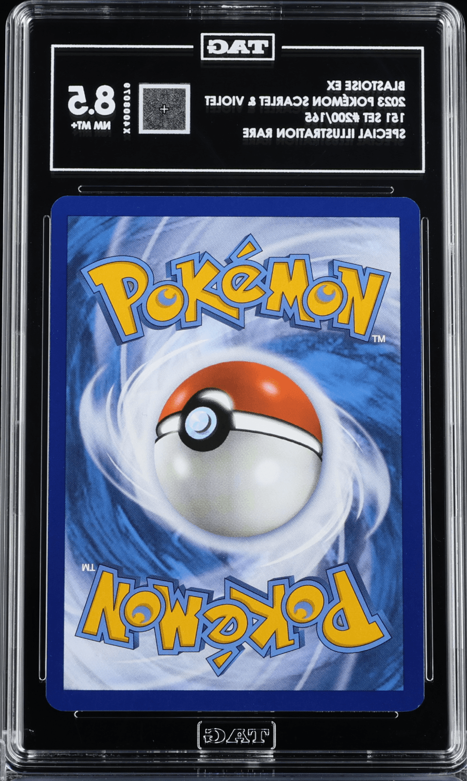 Pokemon Blastoise ex Special Illustration Rare - SV 151 200/165 EN TAG 8.5