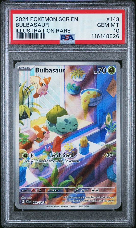 Pokemon Bulbasaur 143/142 - Sv07: Stellar Crown Holo PSA 10