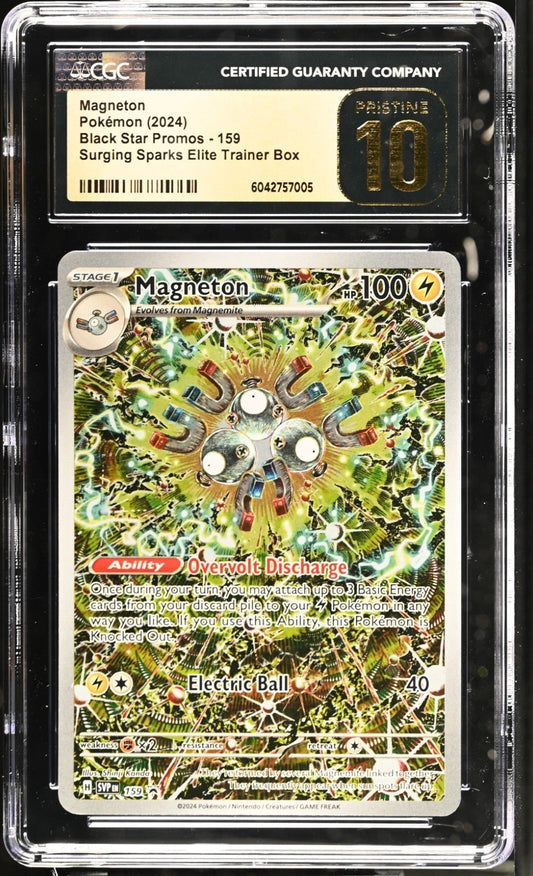 Pokemon CGC Pristine 10 Surging Sparks ETB Black Star Promo Magneton 159